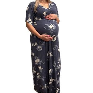 Isabel Maternity Women’s Medium Floral Print Kimono Short Sleeve Maternity Dress